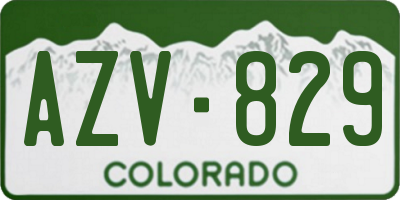 CO license plate AZV829