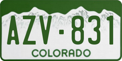 CO license plate AZV831