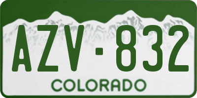 CO license plate AZV832