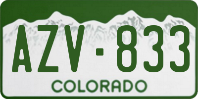 CO license plate AZV833