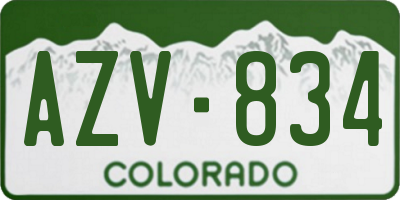 CO license plate AZV834