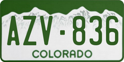 CO license plate AZV836