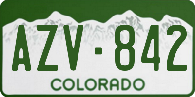 CO license plate AZV842