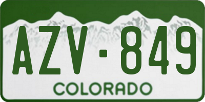 CO license plate AZV849