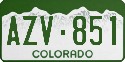 CO license plate AZV851