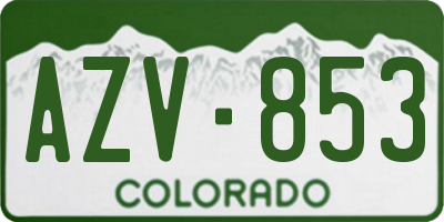 CO license plate AZV853