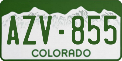 CO license plate AZV855