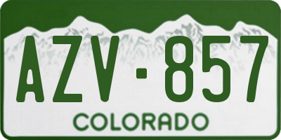 CO license plate AZV857