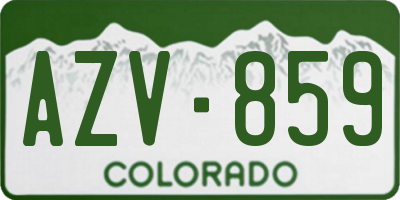 CO license plate AZV859