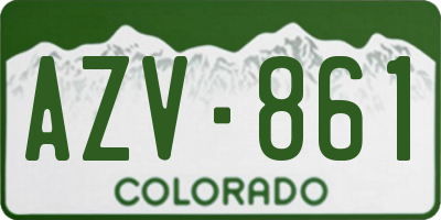 CO license plate AZV861