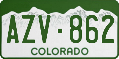 CO license plate AZV862