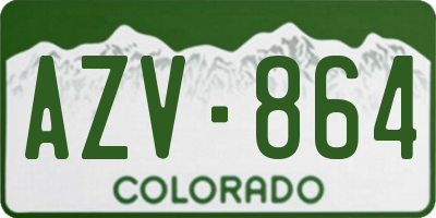 CO license plate AZV864