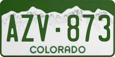 CO license plate AZV873