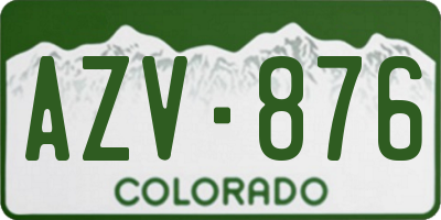 CO license plate AZV876