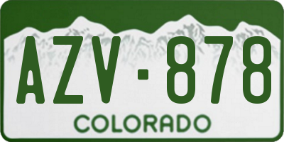 CO license plate AZV878