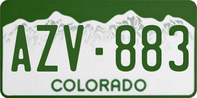 CO license plate AZV883