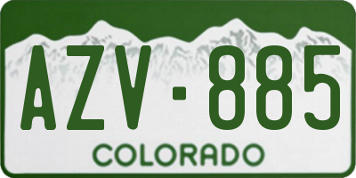 CO license plate AZV885