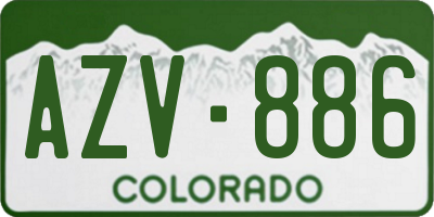 CO license plate AZV886