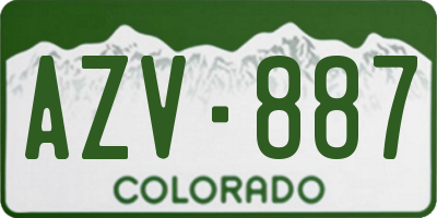 CO license plate AZV887