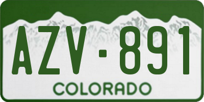 CO license plate AZV891