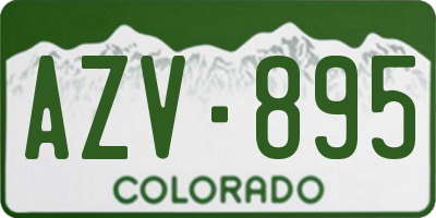 CO license plate AZV895