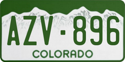 CO license plate AZV896