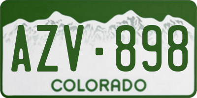 CO license plate AZV898