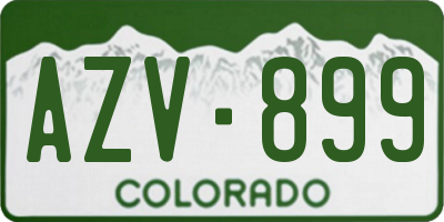 CO license plate AZV899