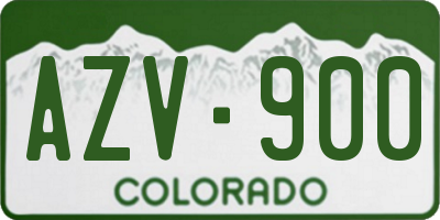 CO license plate AZV900