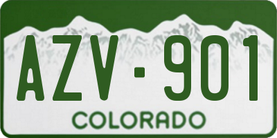 CO license plate AZV901