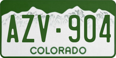 CO license plate AZV904