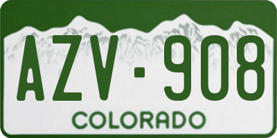 CO license plate AZV908