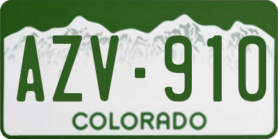 CO license plate AZV910