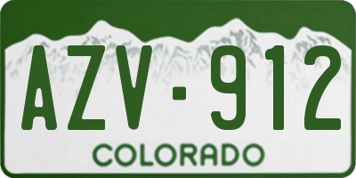 CO license plate AZV912