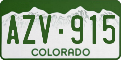 CO license plate AZV915