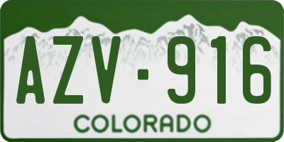 CO license plate AZV916