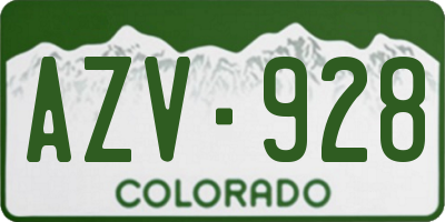 CO license plate AZV928