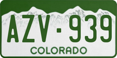 CO license plate AZV939