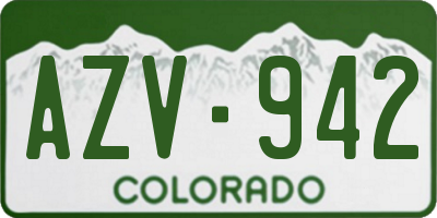 CO license plate AZV942