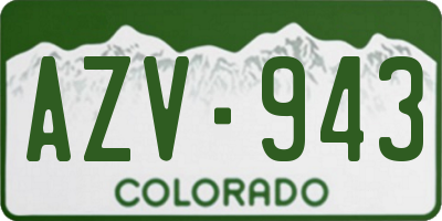 CO license plate AZV943