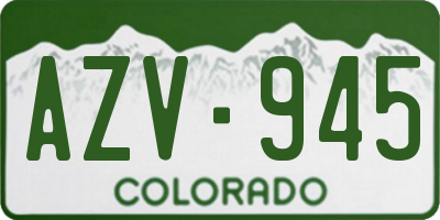 CO license plate AZV945