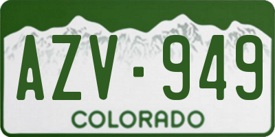 CO license plate AZV949