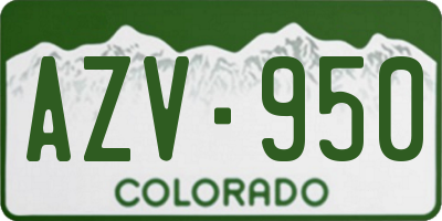 CO license plate AZV950