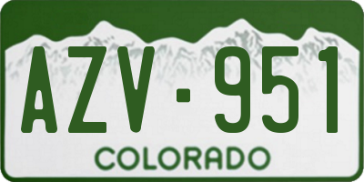 CO license plate AZV951