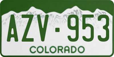 CO license plate AZV953