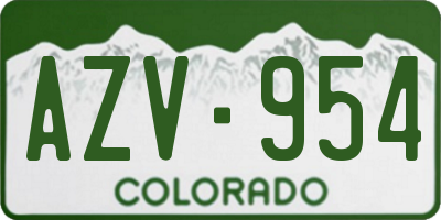 CO license plate AZV954