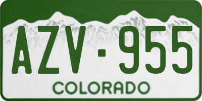 CO license plate AZV955