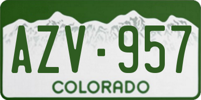 CO license plate AZV957