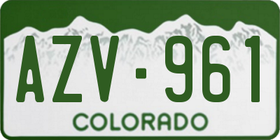 CO license plate AZV961