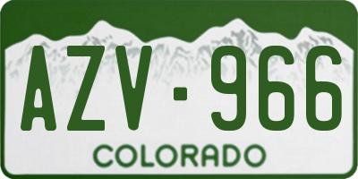 CO license plate AZV966